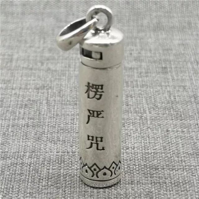 925 Sterling Silver Cylinder Locket Pendant Prayer Wish Memory Box