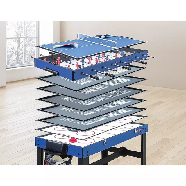 4FT 12-In-1 Combo Games Foosball Soccer Basketball Hockey Pool Table Tennis