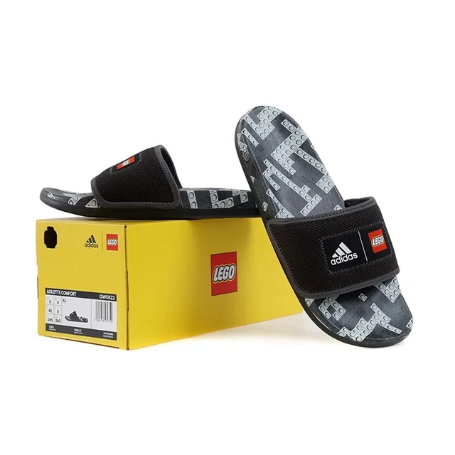 ADIDAS ADILETTE COMFORT X LEGO SLIDES Men's 7 GW0822 🔥