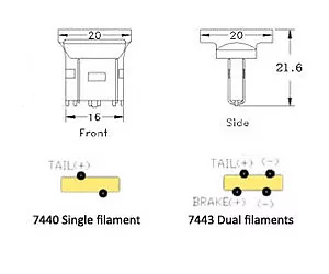 Ampoules Auto Del Haute Puissance W21W 7440 T20 Blanc 6 W C 3