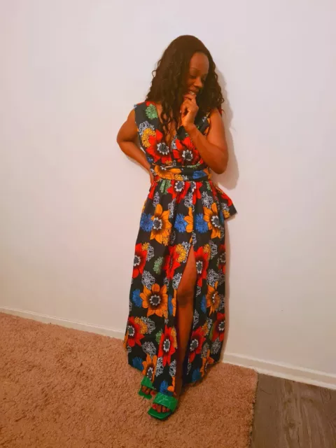 Ankara dress, african dress, ankara Infinity print maxi dress size 8 10 12 14 16