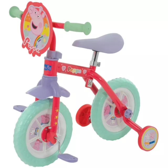 Peppa Pig 2in1 Children's 10" Training Bike with Removable Stabilisers