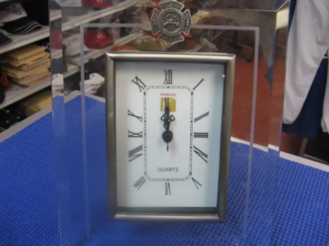 Red Hats Of Courage By Vanmark-Plaque W/ Firefighter Emblem & Quartz Clock