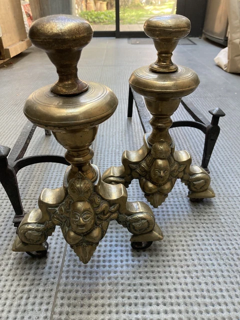 Recherche : devanture de cheminee chenets en bronze louis xvi xix eme | Antiquites en France