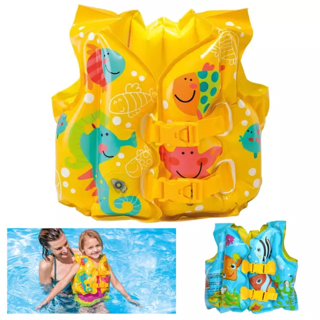 1 Natation Gilet Flotteur Gonflable Vie Veste Sûr Enfants Floaties Plage Piscine