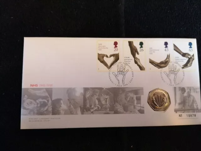 1998 Royal Mail / Mint 50p First Day Coin Cover - NHS