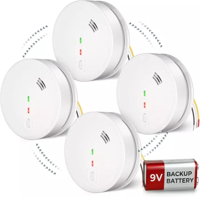 Siterwell GS517 Smoke Detector & Alarm, AC Powered With Battery Backup FAST SHIP