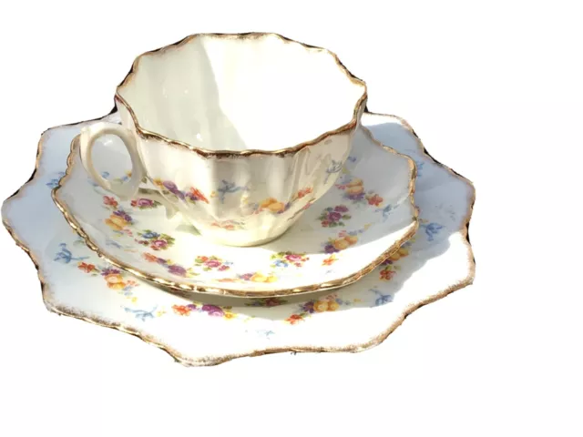 Paragon Star English Bone China Tea Cup Saucer + Plate Trio antique vintage