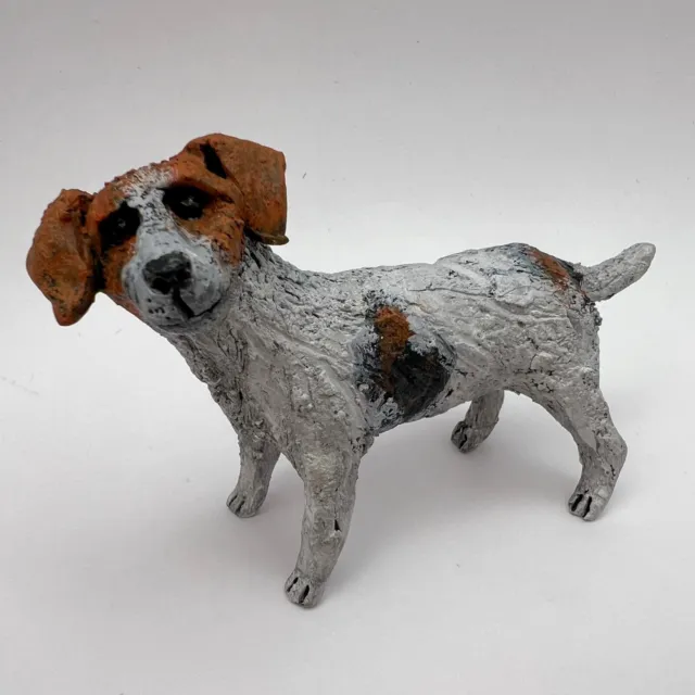 Ceramic Figurine Statue Dog Jack Russel Terrier Hand Made Décor Collectible Gift