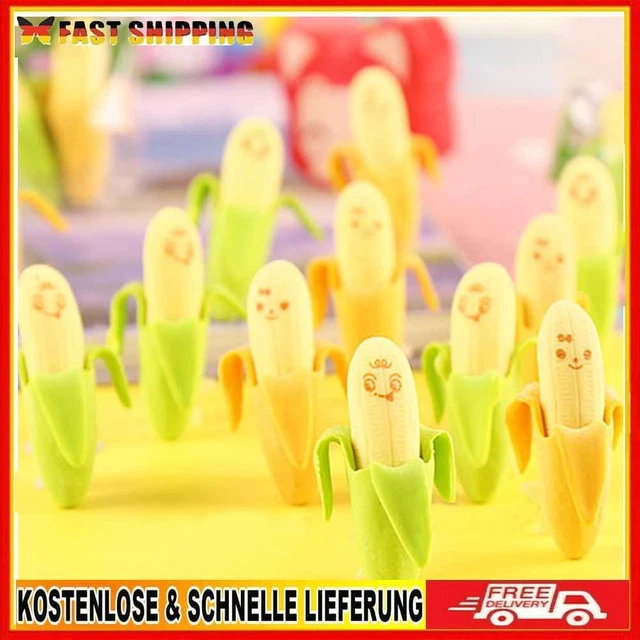 2pcs reizender netter Bananen-Frucht-Art Gummi Bleistift Radiergummi Spielzeug