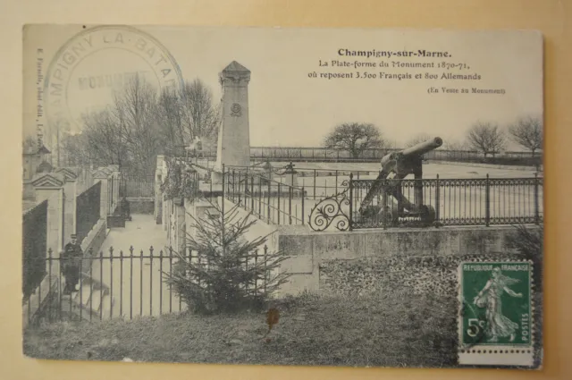 CPA " CHAMPIGNY SUR MARNE - La Plate-Forme du Monument 1870-71