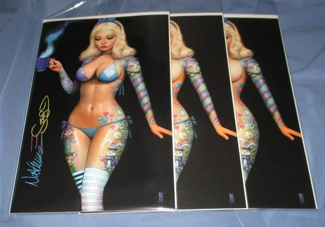 ZIRTY GIRLZ #3 Signed ALICE Nathan Szerdy Comic Art Book Set 3 TATTOO COSPLAY