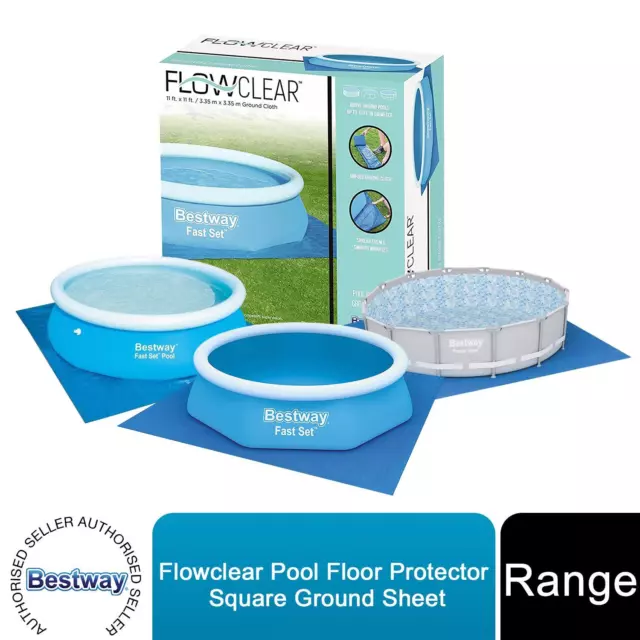 Bestway Flowclear Pool Floor Protector Square Ground Sheet, Blue