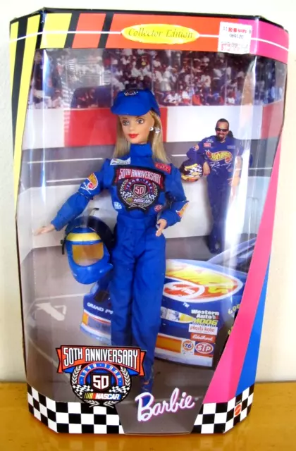 Nascar Barbie Doll 50th Anniversary Blonde Sports Collector Edition Mattel 20442