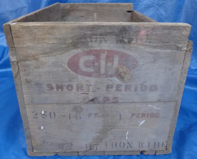 RP1511 Vtg CIL Short Period Electric Blasting Caps Dynamite Wood Box Crate