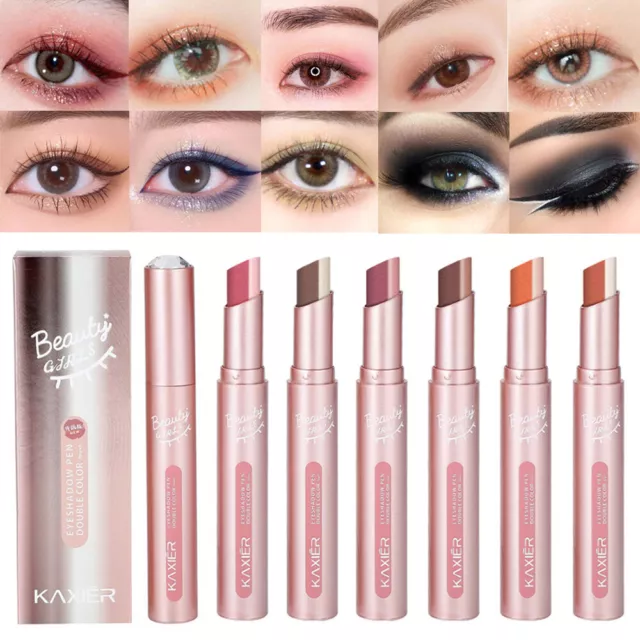 Double Color Gradient Eye Shadow Stick Matte Eyeshadow Waterproof Shimmer