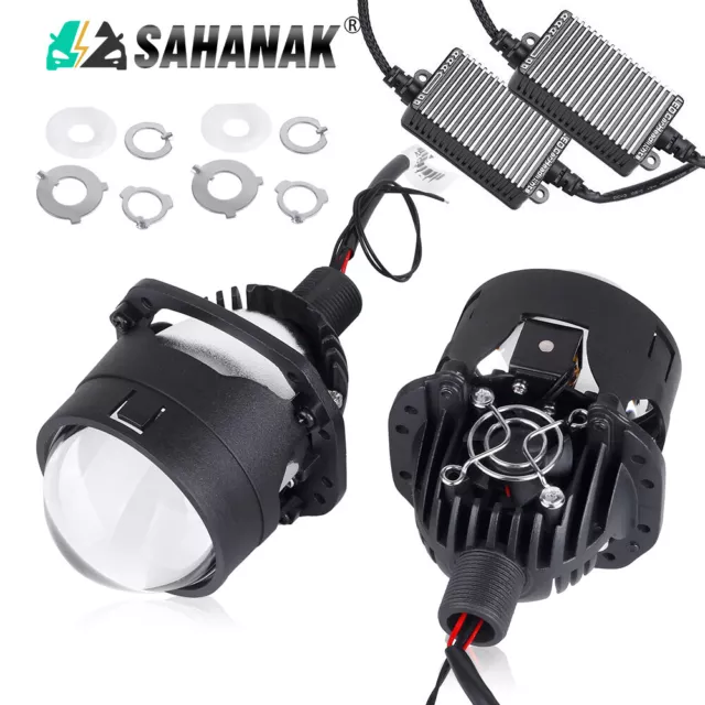 2PCS 2.5" Bi LED Projector Lens Car Headlight Retrofit Universal High Low Beam