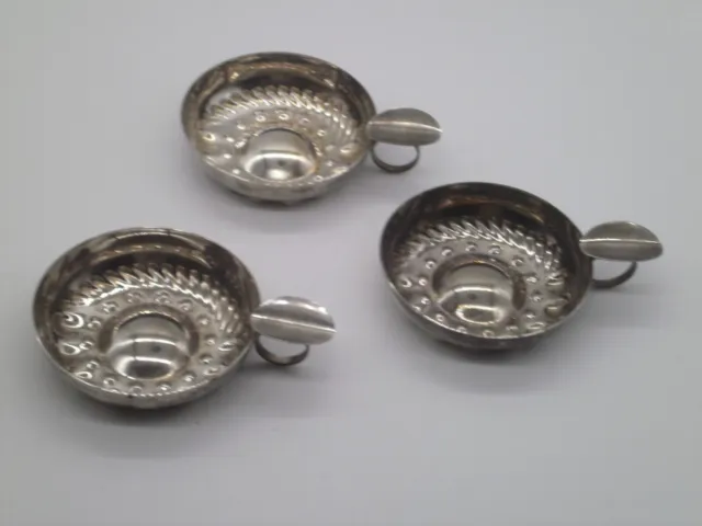 Vintage Silver Plated Ashtrays THREE Individual with Ring to Hold Made in Italy