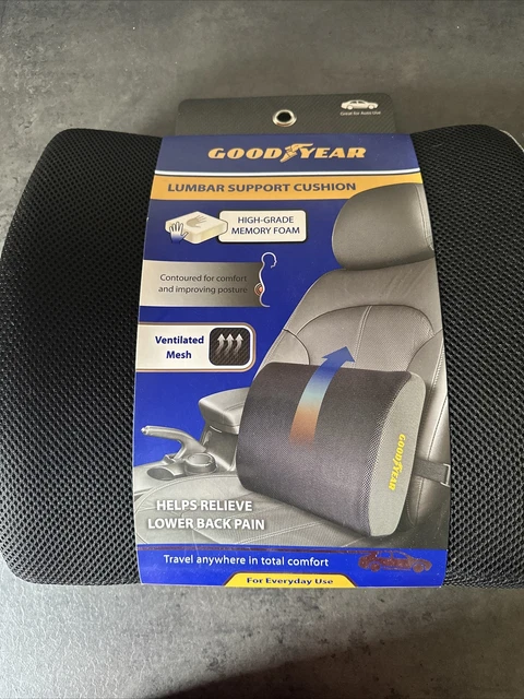 Goodyear Automotive Contoured Lumbar Back Support Cushion Adjustable Memory Foam