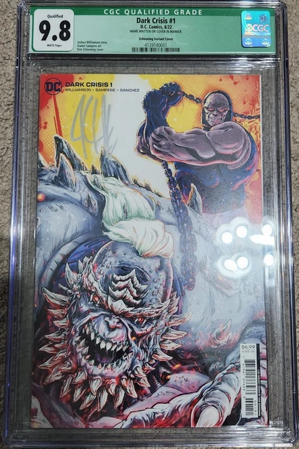 DARK CRISIS #1 CGC 9.8 DC Comics 2022 1:25 Dan Schoening Variant Card Cover !!