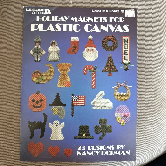 Leisure Arts Leaflet 246 Holiday Magnets for Plastic Canvas 23 Designs Book