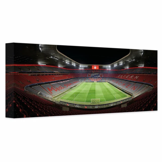 Leinwandbild FCB Stadion bei Nacht WANDBILD FC BAYERN FANSHOP FANARTIKEL ALLIANZ