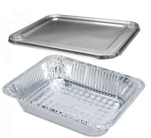 Handi-Foil 1/2 Half-Size Deep (2-9/16" D) Aluminum Steam Table Pan w/Lid 20 Sets