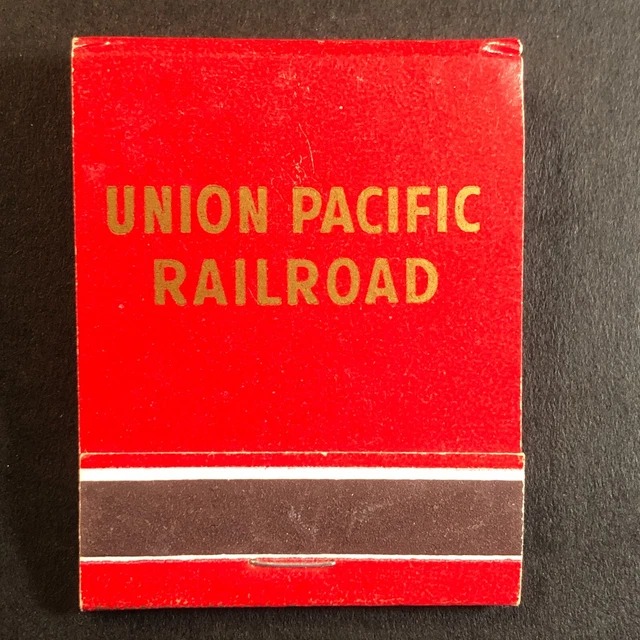 Union Pacific RR Full Matchbook Red w/ Gold Ink Text c1950's VGC