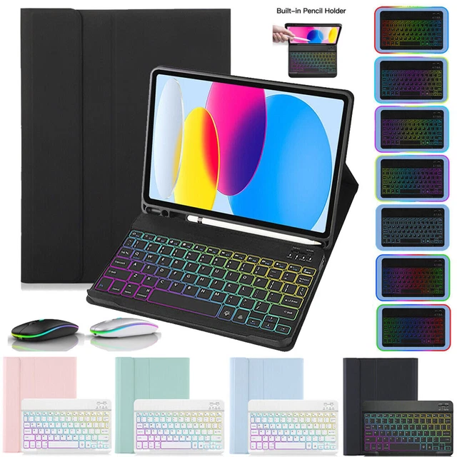 Backlit Bluetooth Keyboard Case Mouse For iPad 10/9/8/7th Gen Pro 11 Air 5th 4th