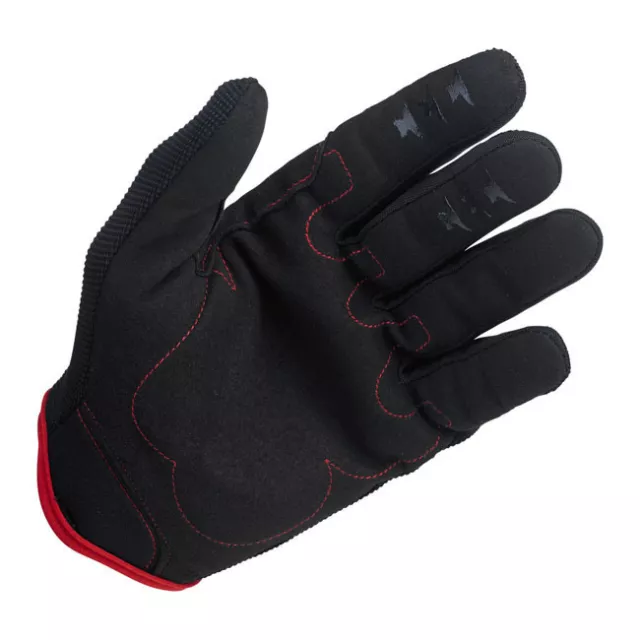 Biltwell Moto Gloves, Motorrad Handschuhe, Schwarz / Rot Größe L 2