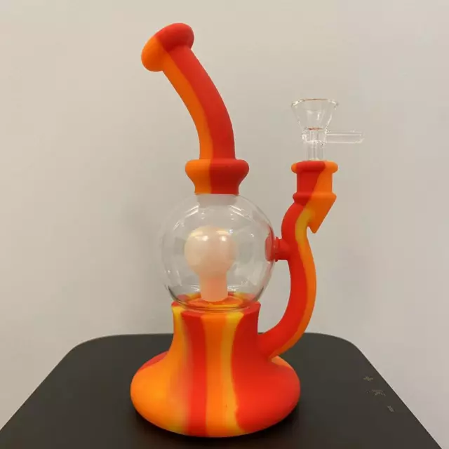 Light bulb Silicone Water Pipe Smoking Shisha Hookah Bubbler Filter Bong Orange