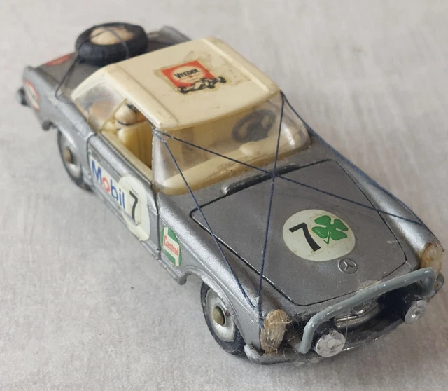 Ancienne Voiture Filoguidée Gama 375 Mercedes 230 SL Bleue – Avec Boîte D'origine (usée)
