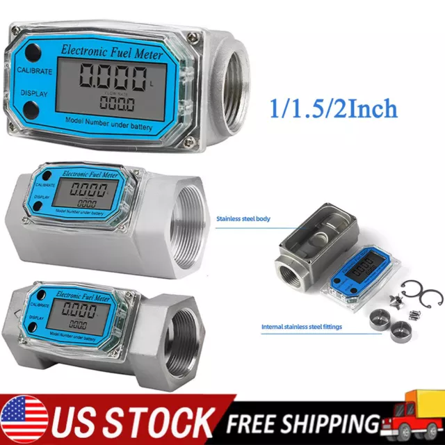 1/1.5/2 inch Turbine Digital Diesel Water Fuel Flow Meter Oval Gear Flow Gauge