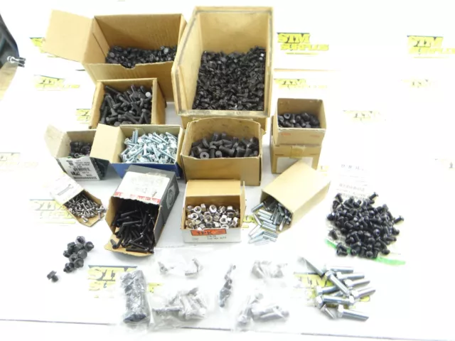 Assorted Lot Of Hardware Nuts Hex Slot Button Socket Head Screws