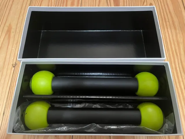 Set of 2 Light Weight Zumba Toning Sticks 1lb Each Green Shaker Workout Weights