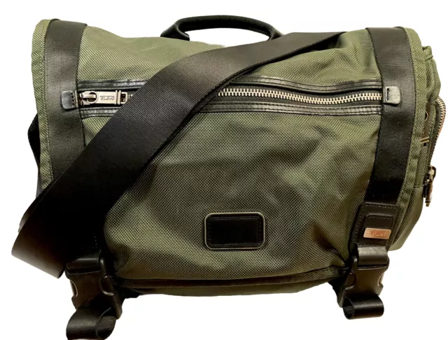 Tumi Benning Deluxe Messenger Alpha Bravo Ballistic Nylon Green Rugged Bag