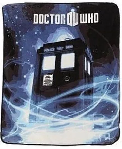 Doctor Who Dr Police Call Box TARDIS Gallifrey Plush Fleece Throw Blanket BBC TV