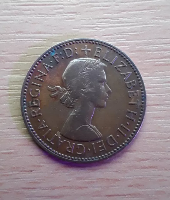 Half Penny Gb Uk Queen Elizabeth Ii. Collectible Coin 1959