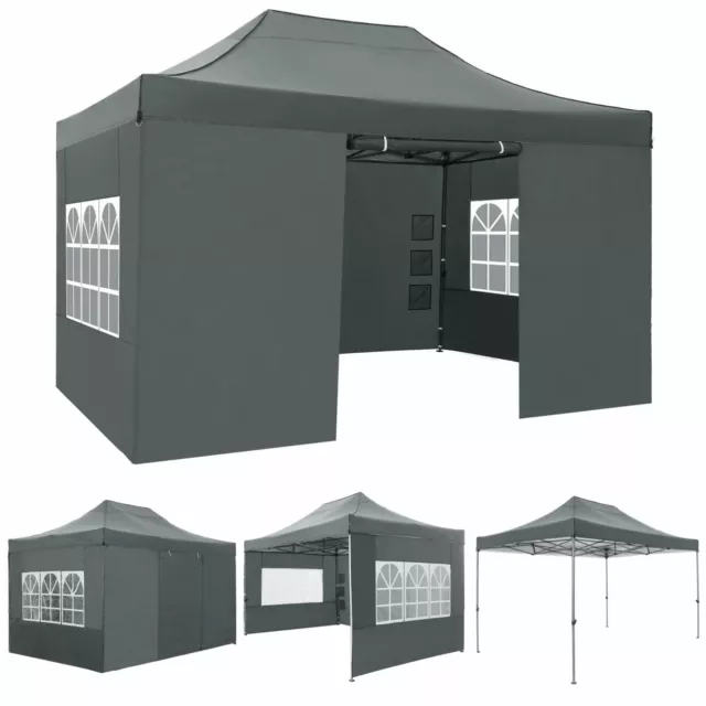 Klapp Falt Pavillon WASSERDICHT UV Dachmaß 3x3, 3x4,5, 3x6m Pavillion Gartenzelt