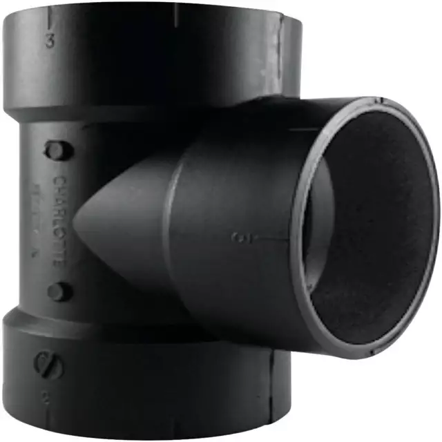 Charlotte Pipe 3 In. Hub x Hub x Hub ABS Waste & Vent Tee ABS 00441  1000HA