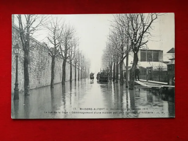 CPA 94 MAISON ALFORT - Floods of January 1910 - Rue de la Gare Démenagement