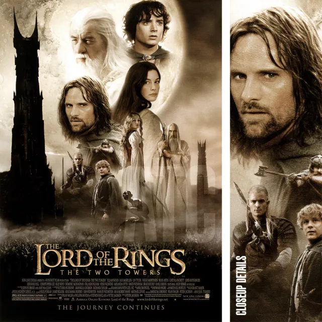 27W"x40H" LORD OF THE RINGS THE TWO TOWERS - OFFICIAL SIZED MOVIE POSTER CANVAS