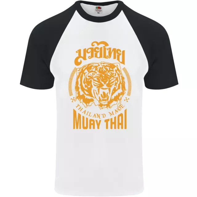 Muay Thai Fighter Warrior MMA Martial Arts Mens S/S Baseball T-Shirt
