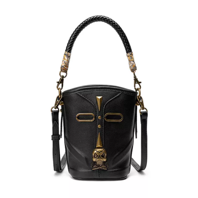 GEARDUKE Retro Skull Men Women Gothic Leather Steampunk Crossbody Shoulder Bag