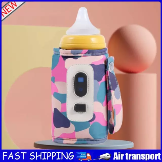 USB Milk Heat Keeper Portable Temperature Display for Babies (camouflage pink) A
