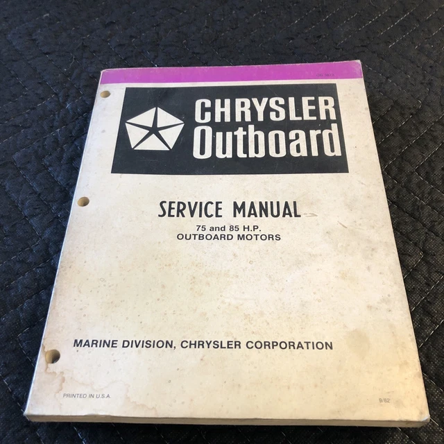 1982 CHRYSLER OEM Service Manual 75 and 85Hp  #OB3873