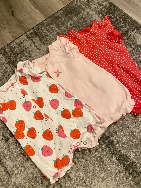 baby girl 3 pink summer romper playsuits 3-6 months next set outfit bundle