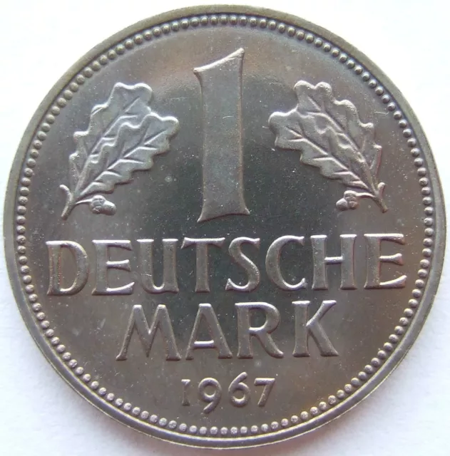 Münze Bundesrepublik Deutschland 1 Deutsche Mark 1967 F in Polierte Platte