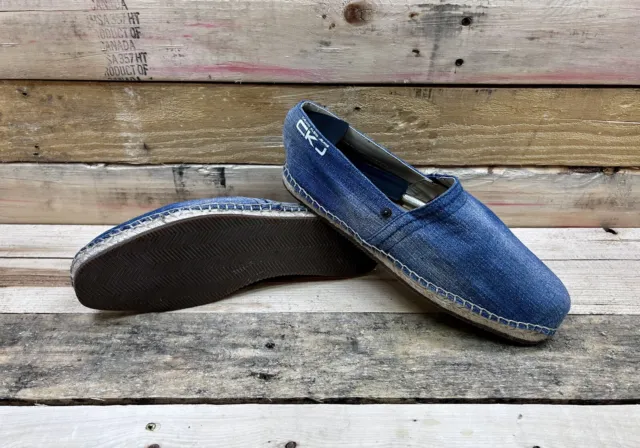 Calvin Klein Jeans Denim Canvas Casual Slip On Loafers Shoes Mens 8