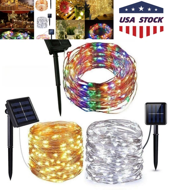 Outdoor Solar String Lights LED Waterproof Copper Wire Xmas Garden Party Decor